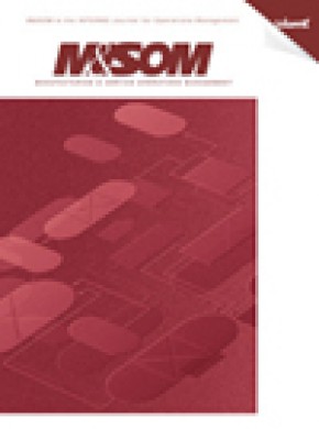 M&som-manufacturing & Service Operations Management雜志