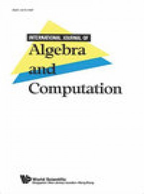 International Journal Of Algebra And Computation雜志