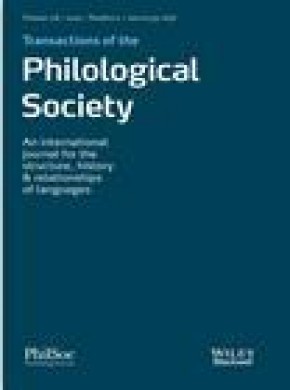 Transactions Of The Philological Society雜志